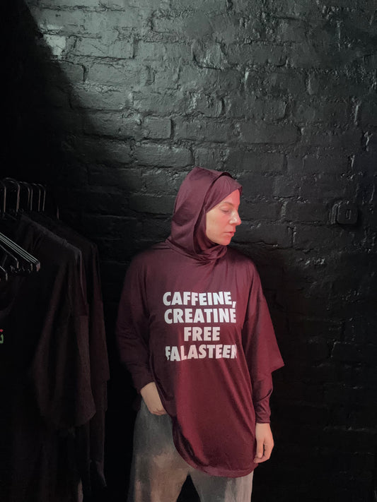 NASR-Hooded Hijab T-"Caffeine, Creatine, Free Falasteen"